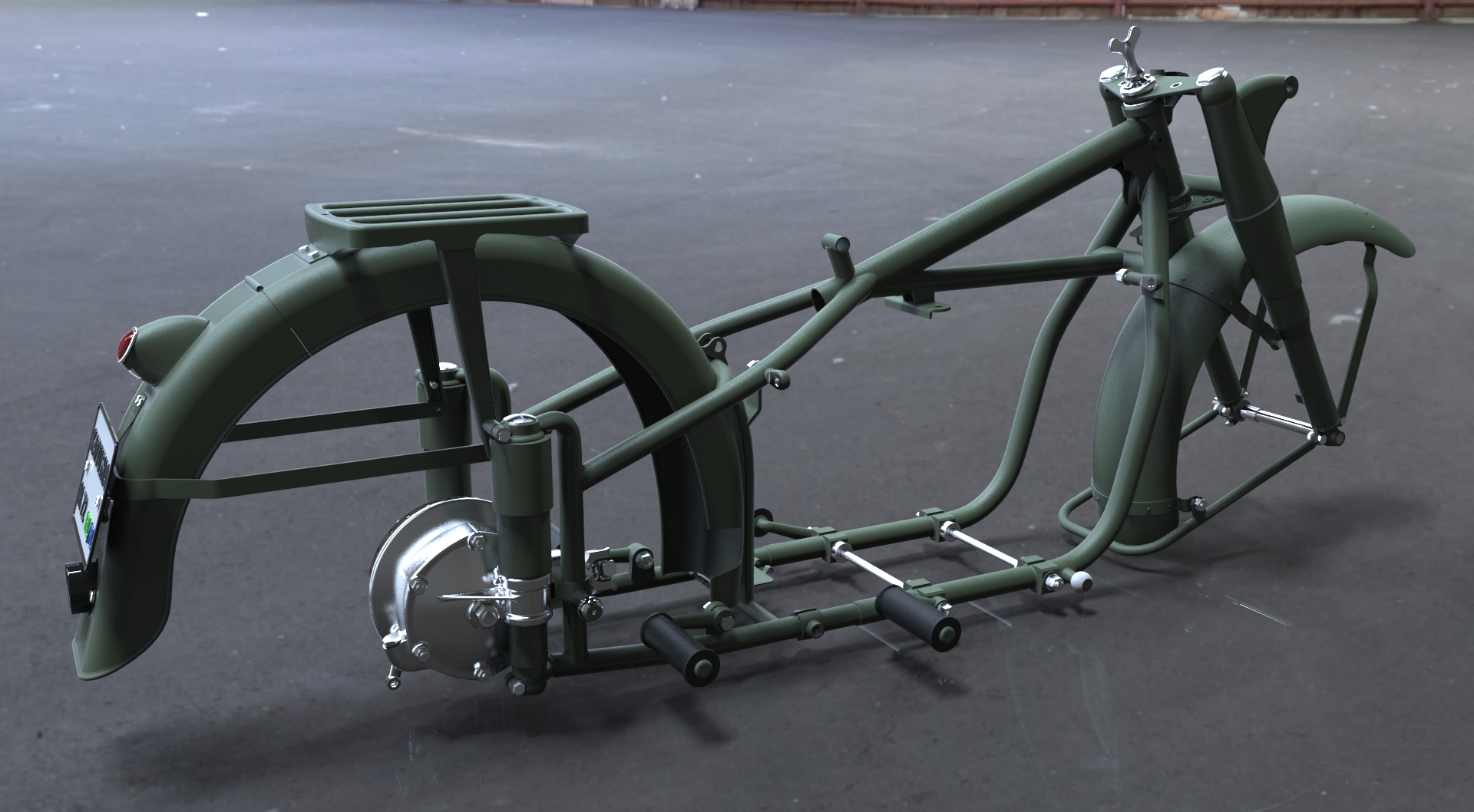 车架、前叉-挡泥板总成